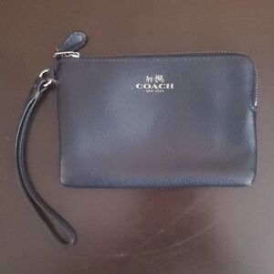 Coach Zip Wristlet Navy Blue Color Wallet